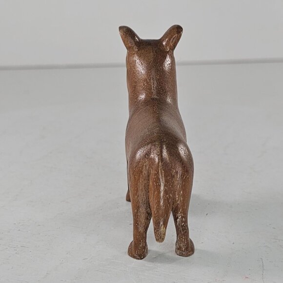 Hand Carved Wooden Collie Dog Figurine Folk Art Miniature 2.5" *REPAIR* - Picture 5 of 9